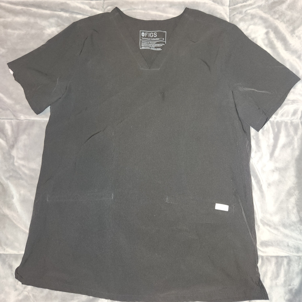 Woman's Figs,  Black Casma Black Scrub Top, M